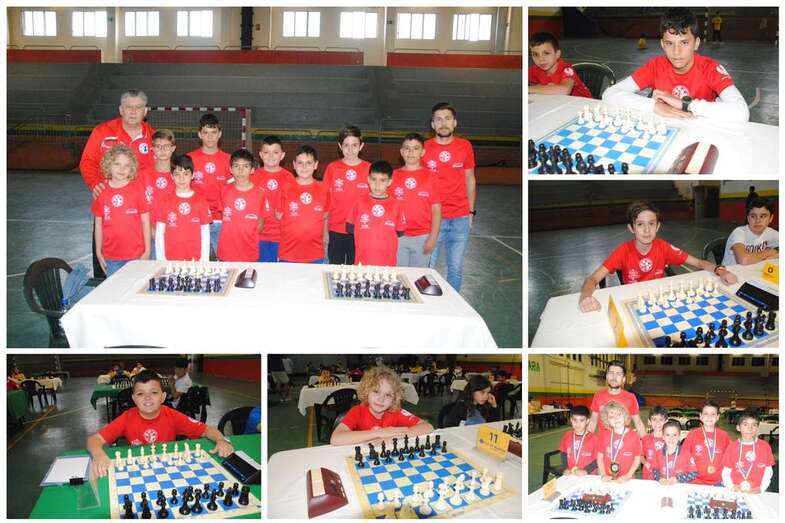 Jóvenes promesas del ajedrez de Telde con Juan Viera, presidente del Club Telde Los Llanos (Foto cedida por el club)